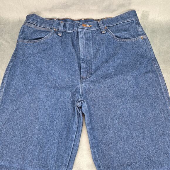 Wrangler Jeans Men's 34x31 Blue 935NAV Cowboy Cut Bootcut Slim Fit Western - Picture 2 of 8